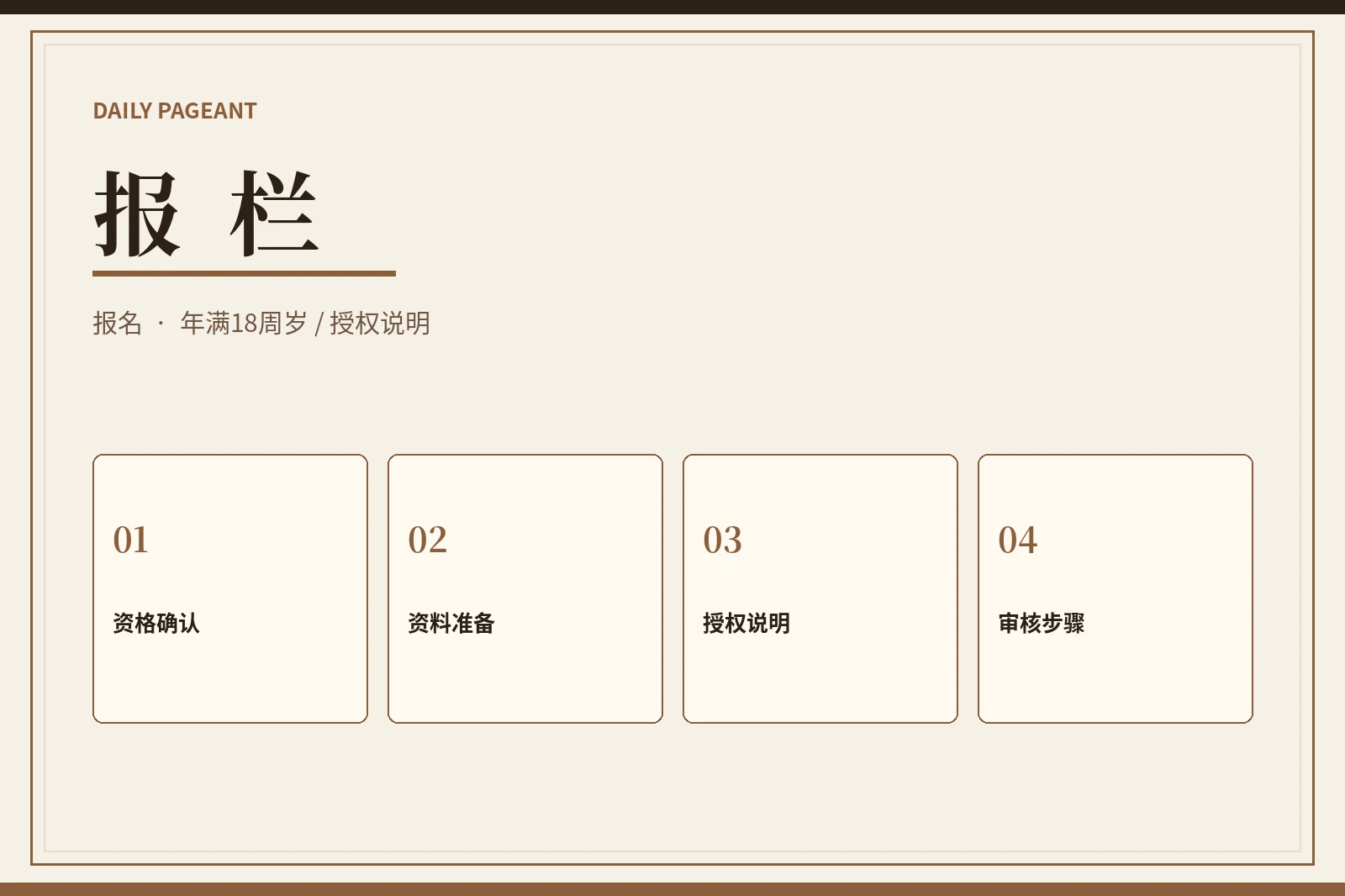 报栏：先确认成年资格，再准备可核验资料